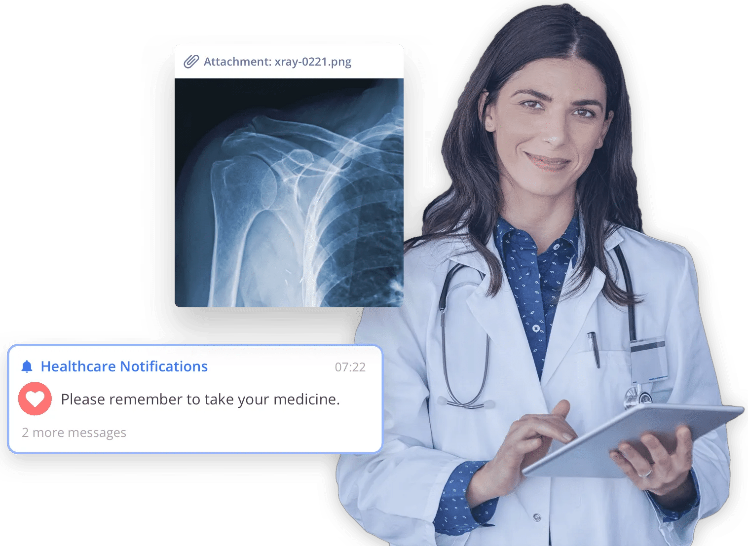 BoomTalk Live telehealth interface showing a provider video visit
